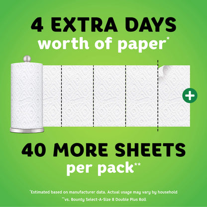 Bounty Quick Size Paper Towels, White, 8 Family Rolls = 20 Regular Rolls (Packaging May Vary)