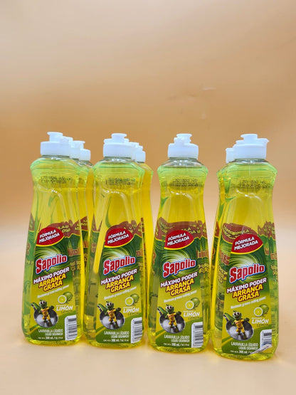 Sapolio Lemon Liquid Dishwashing Detergent 300ml (12-Pack) | Lavavajilla Líquido Sapolio Limón Maizal Wholesale Market