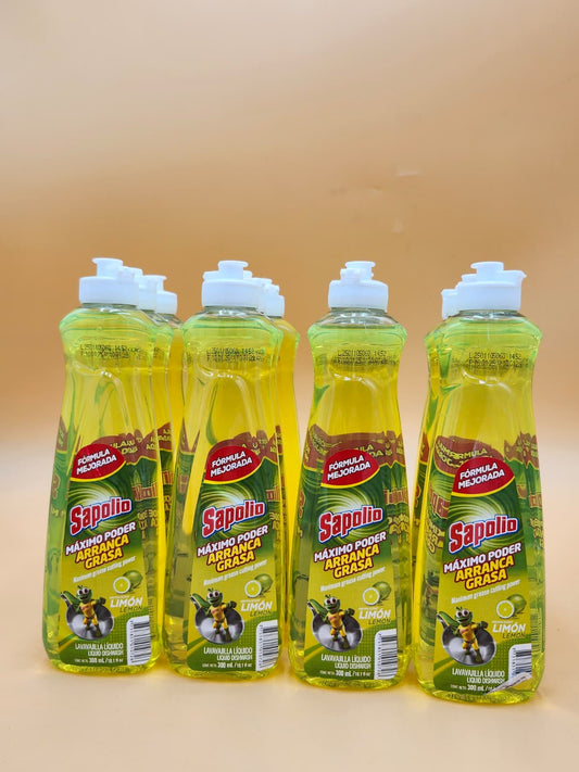 Sapolio Lemon Liquid Dishwashing Detergent 300ml (12-Pack) | Lavavajilla Líquido Sapolio Limón Maizal Wholesale Market