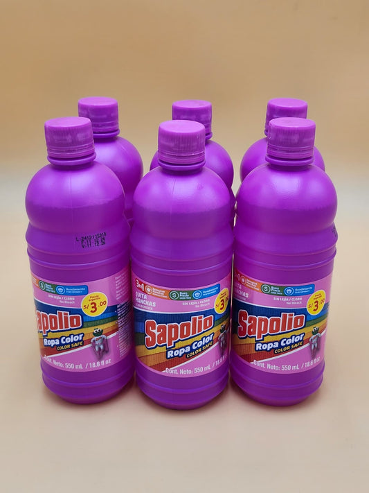 Detergente Ropa Color Sapolio 550ml - 6 Pack Wholesale | Liquid Laundry Detergent for Colors Maizal Wholesale Market