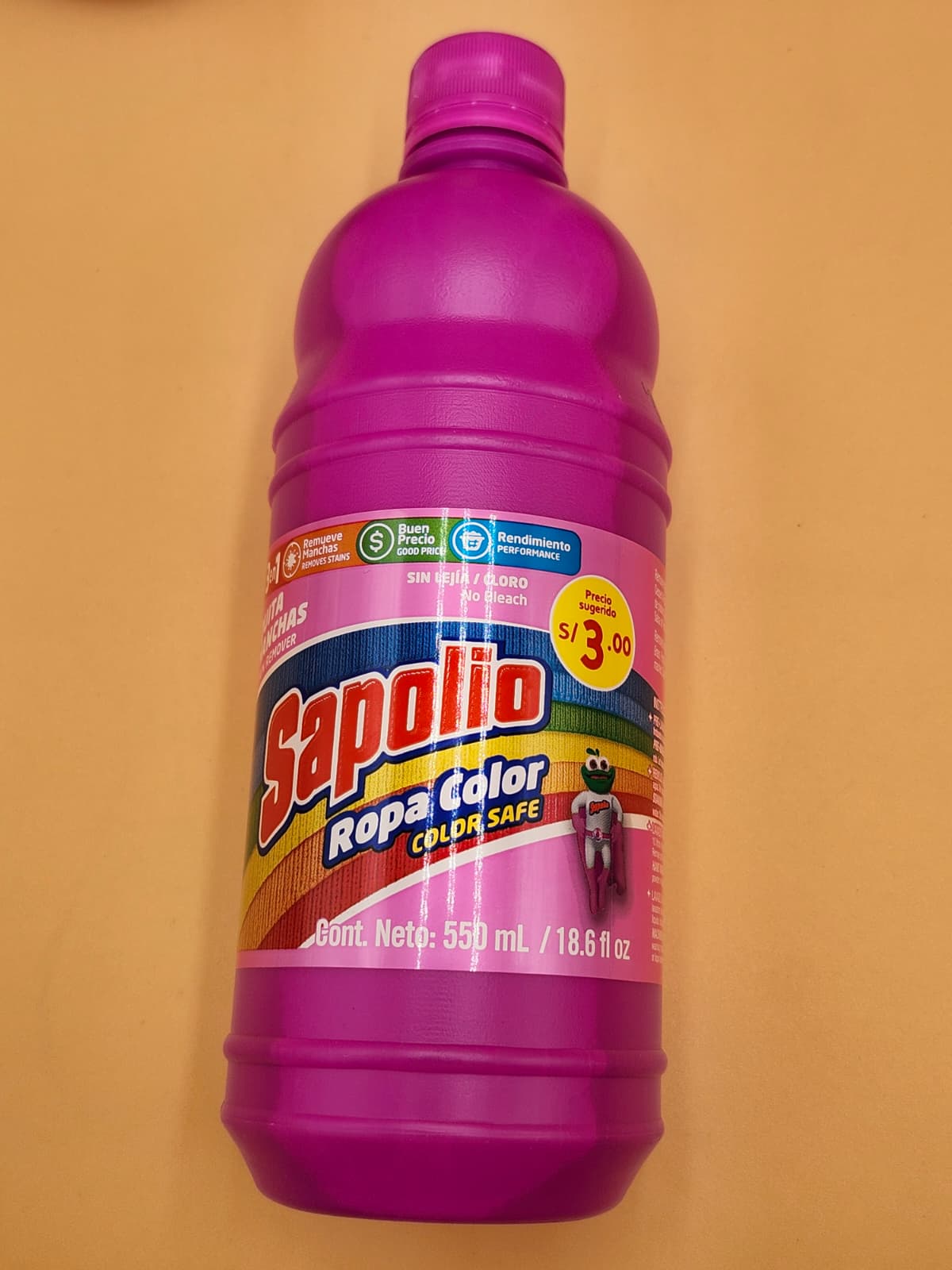 Detergente Ropa Color Sapolio 550ml - 6 Pack Wholesale | Liquid Laundry Detergent for Colors Maizal Wholesale Market